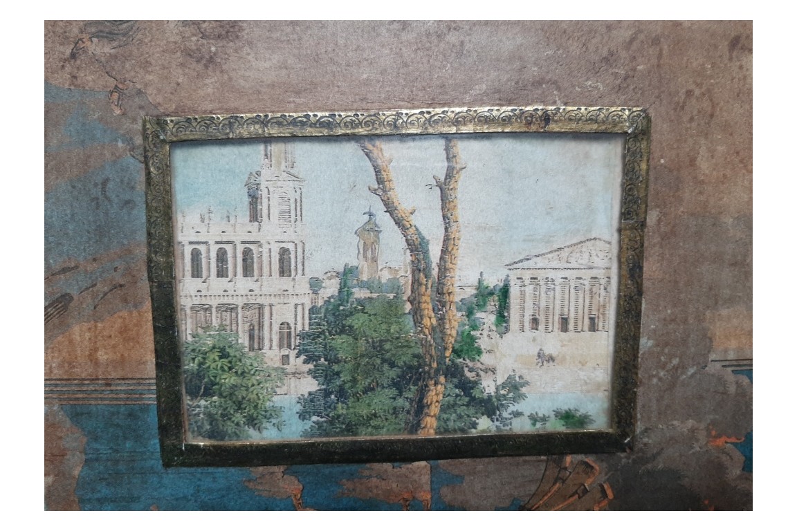 Stroll in Paris, panorama fixed fan circa 1830-40