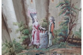 Hidden wedding, three images fan, circa 1780