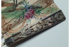 Hidden wedding, three images fan, circa 1780