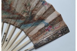 Hidden wedding, three images fan, circa 1780