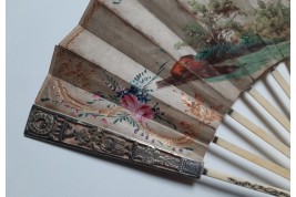 Hidden wedding, three images fan, circa 1780