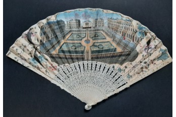 Queen Square in Bath and Prior Park, fan circa 1740-50