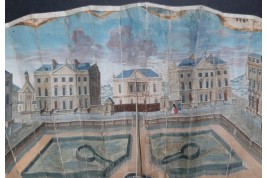 Queen Square in Bath and Prior Park, fan circa 1740-50