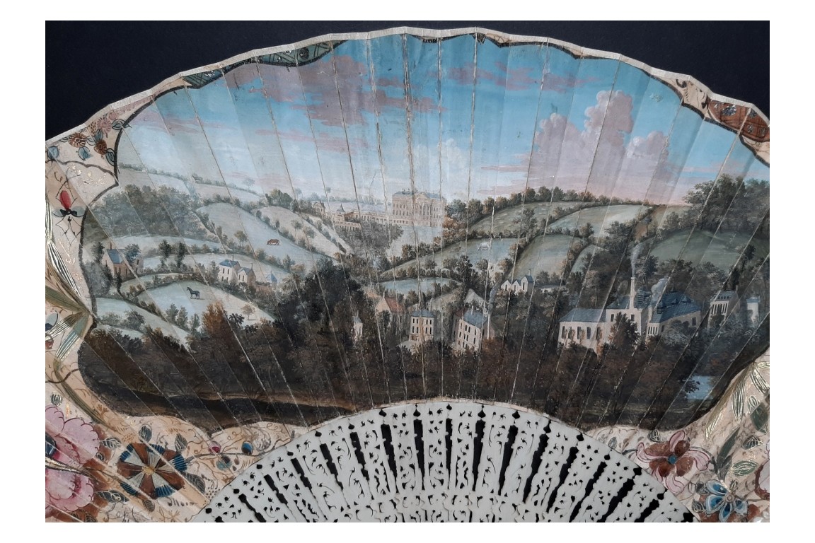 Queen Square in Bath and Prior Park, fan circa 1740-50