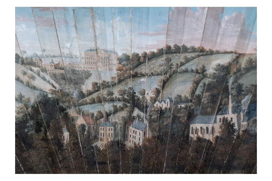 Queen Square in Bath and Prior Park, fan circa 1740-50