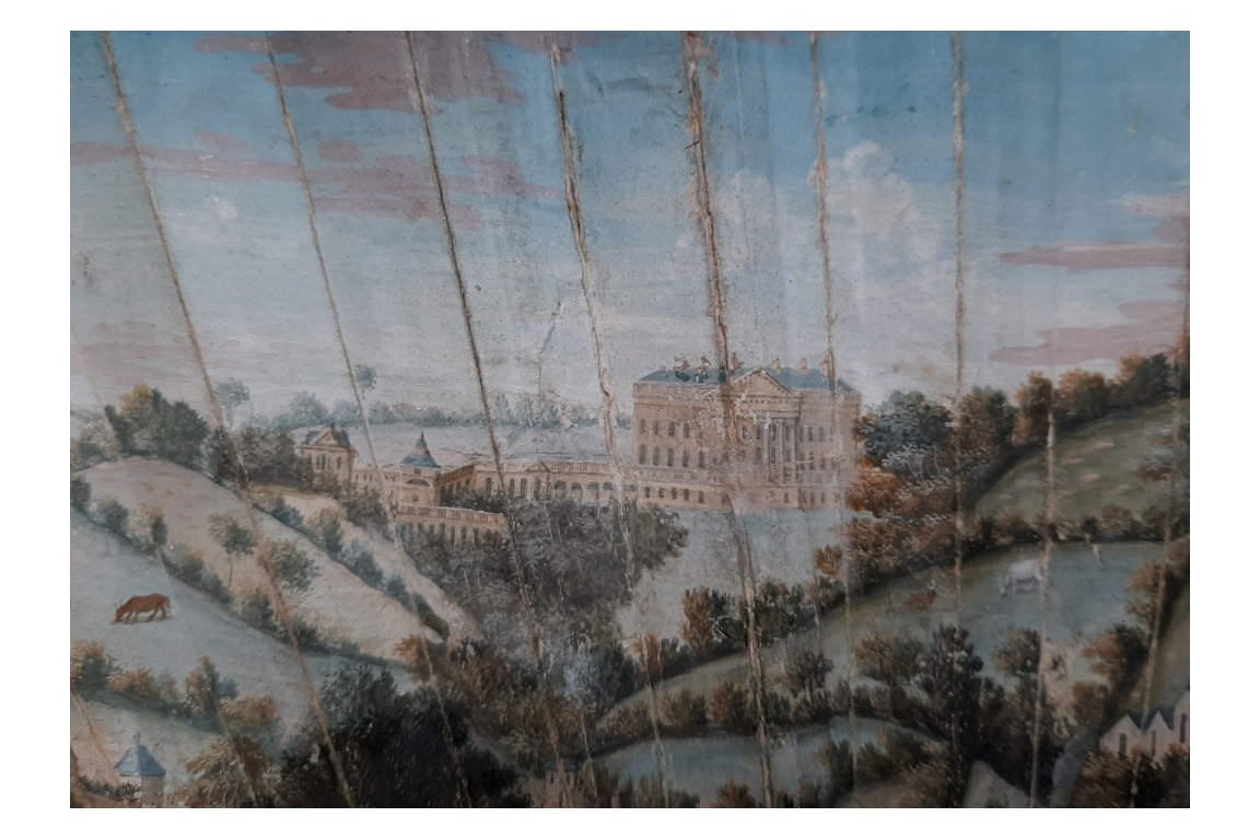 Queen Square in Bath and Prior Park, fan circa 1740-50