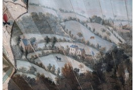 Queen Square in Bath and Prior Park, fan circa 1740-50