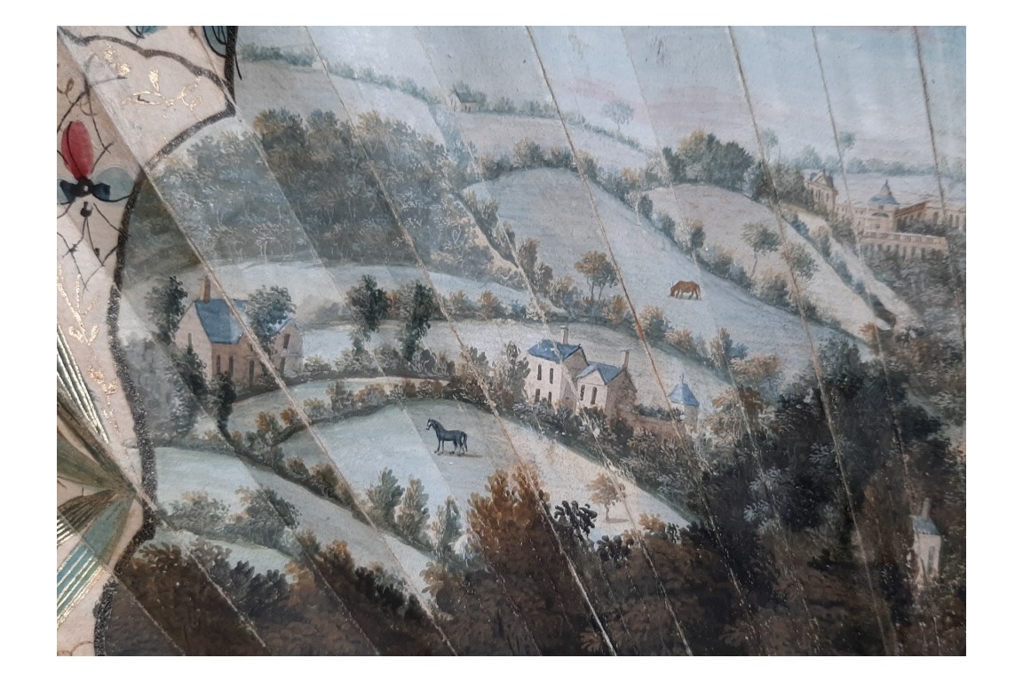 Queen Square in Bath and Prior Park, fan circa 1740-50