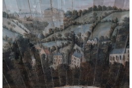 Queen Square in Bath and Prior Park, fan circa 1740-50