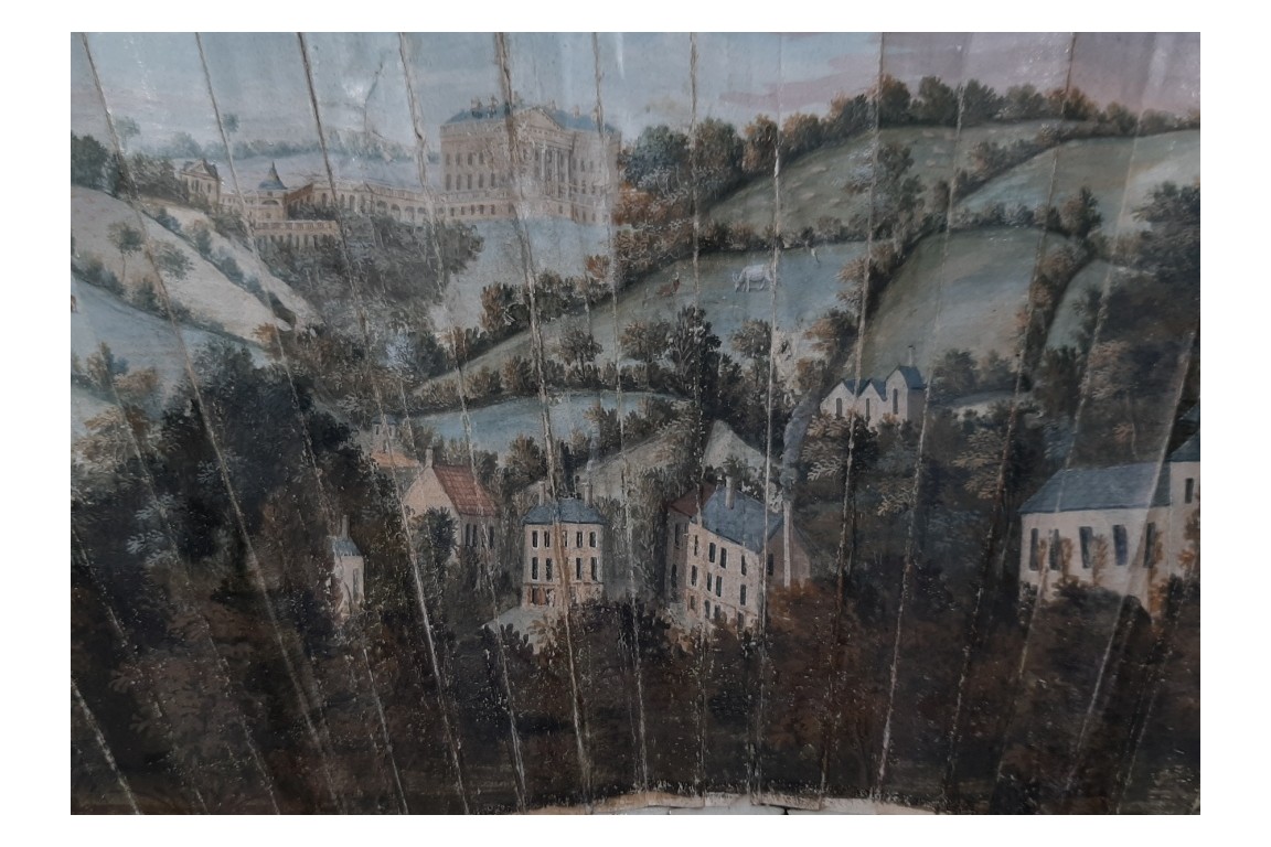 Queen Square in Bath and Prior Park, fan circa 1740-50