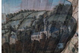 Queen Square in Bath and Prior Park, fan circa 1740-50