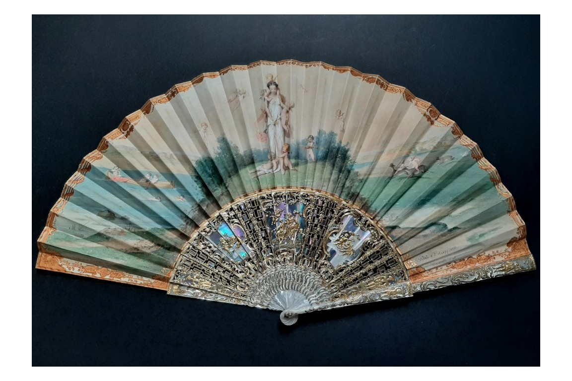 La Mère aux Amours, fan by Alexandre, Vidal and Hervy for the Exposition Universelle of 1855