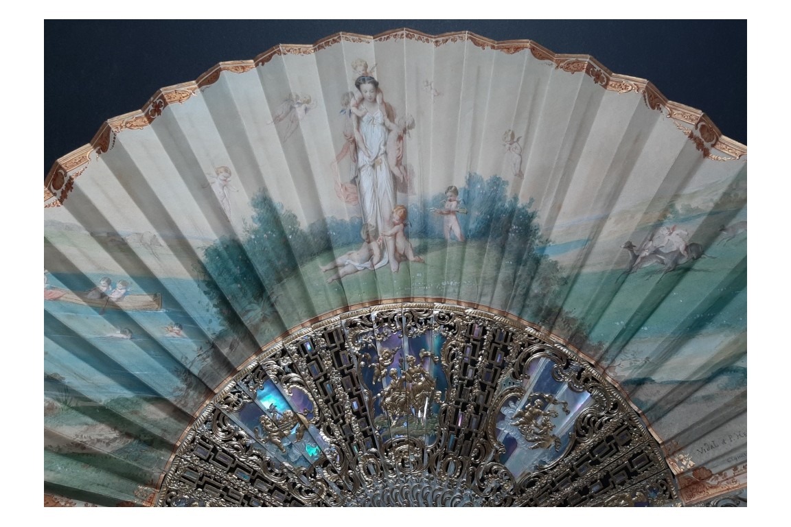 La Mère aux Amours, fan by Alexandre, Vidal and Hervy for the Exposition Universelle of 1855