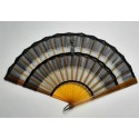 Frou-frou or trompe-l'oeil of triple cabriolet, fan circa 1920-30