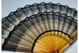 Frou-frou or trompe-l'oeil of triple cabriolet, fan circa 1920-30