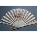 Golden pheasant, embroidered fan circa 1880-90