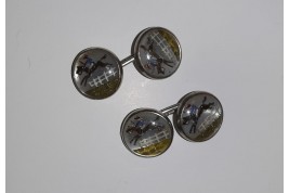 Horses race cufflinks, circa 1920-40