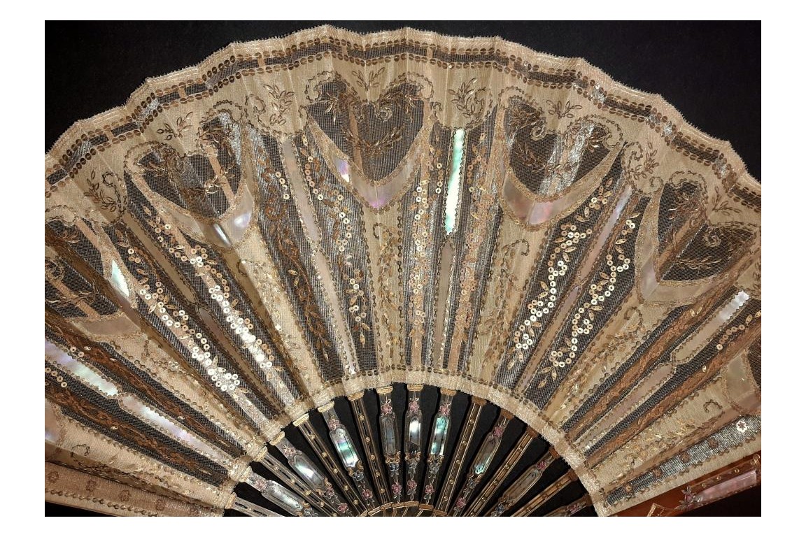 Light and brightness, fan circa 1900