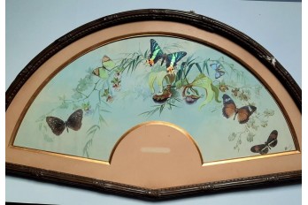 Real butterflies, fan leaf by Gardo and Poulin, circa 1895