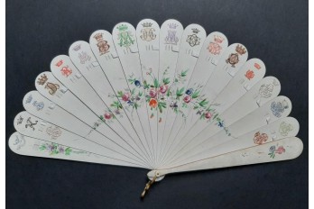 Monograms and coats of arms, late 19th century fan