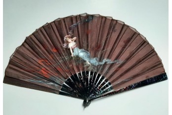 Nyx at sunset, fan by Lasellaz circa 1890