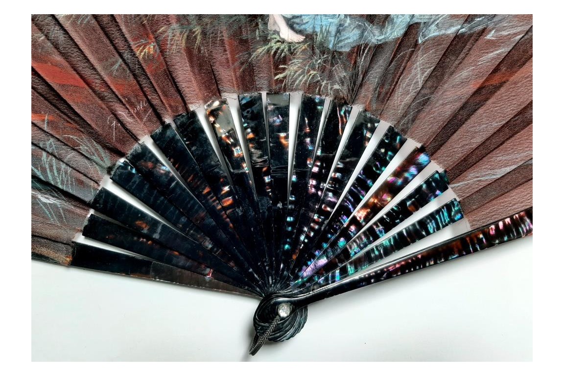 Nyx at sunset, fan by Lasellaz circa 1890