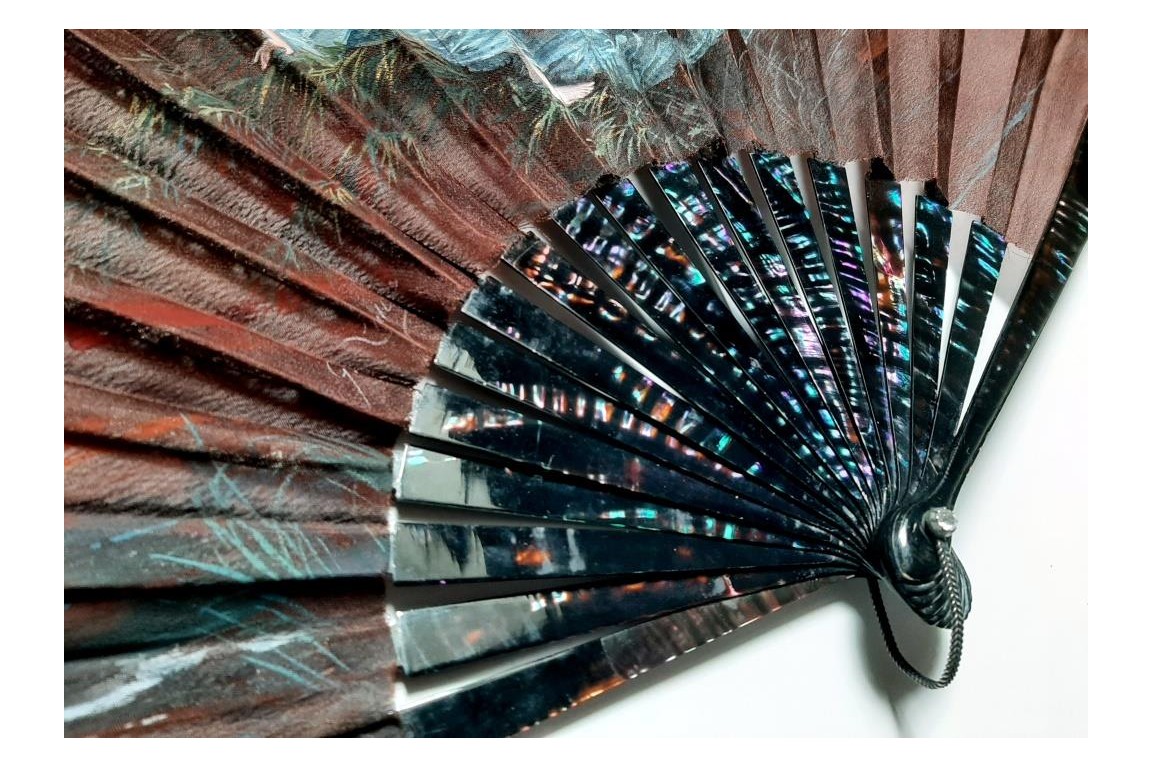 Nyx at sunset, fan by Lasellaz circa 1890