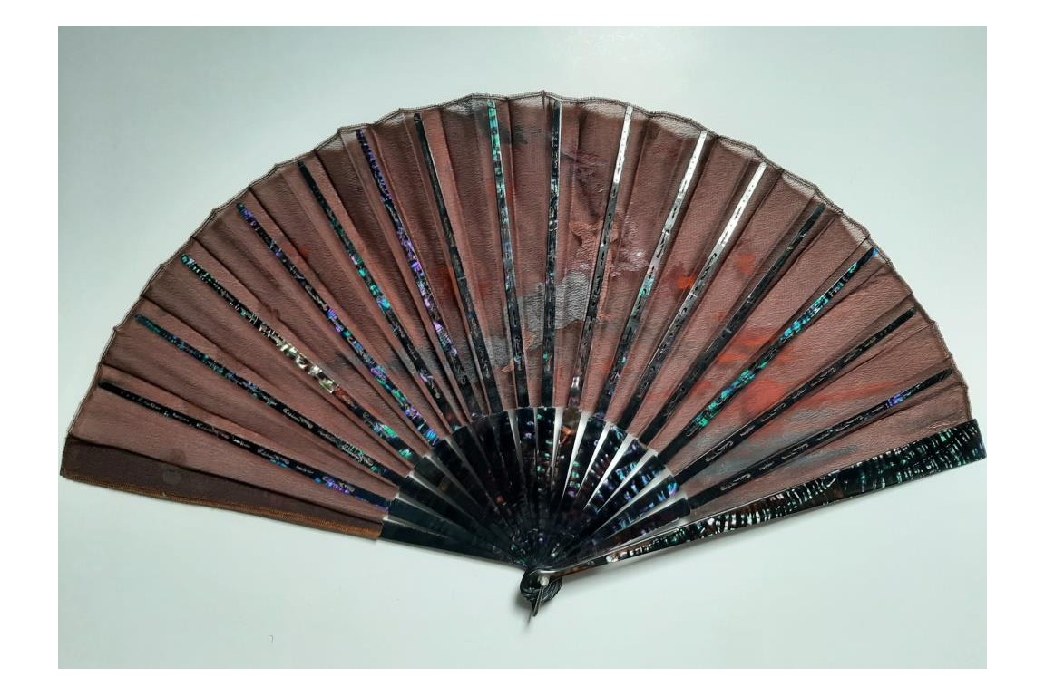 Nyx at sunset, fan by Lasellaz circa 1890