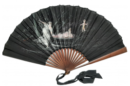 Beauties and Love, fan by Zaborowska circa 1880-90