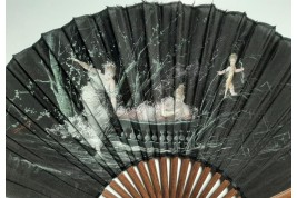 Beauties and Love, fan by Zaborowska circa 1880-90