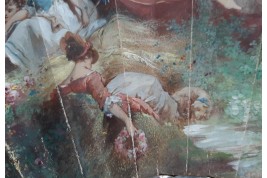 Rêveries amoureuses, éventail de Jules Donzel vers 1890