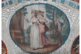 Femmes dans le goût d'Angelica Kauffmann, éventail fin XVIIIème siècle