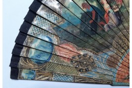 Calypso holding Ulysses in her island, fan circa 1700-20