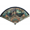 Calypso holding Ulysses in her island, fan circa 1700-20