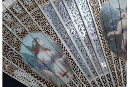 Psyche and Eros, fan circa 1900
