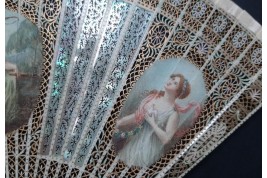 Psyche and Eros, fan circa 1900