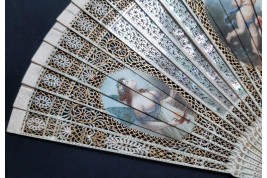 Psyche and Eros, fan circa 1900