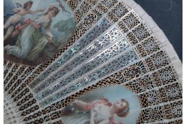 Psyche and Eros, fan circa 1900