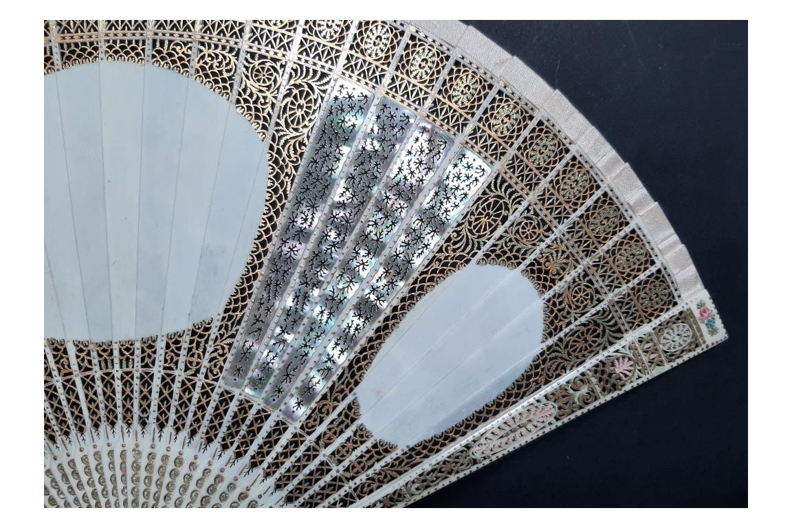 Psyche and Eros, fan circa 1900