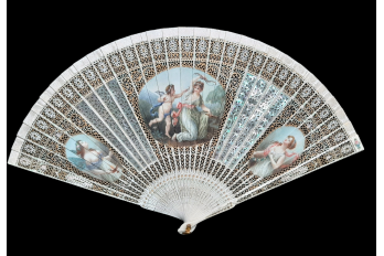 Psyche and Eros, fan circa 1900