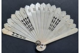 Portraits of women, doll fan, circa 1900