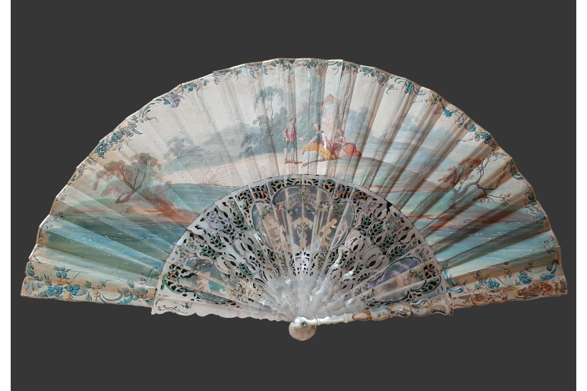 Galatea and Pygmalion, fan circa 1750