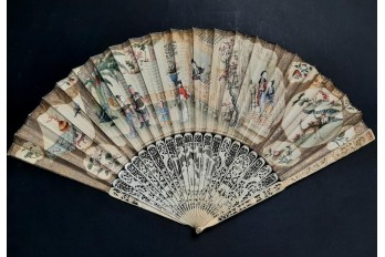 The lady with fan, fan circa 1730-40