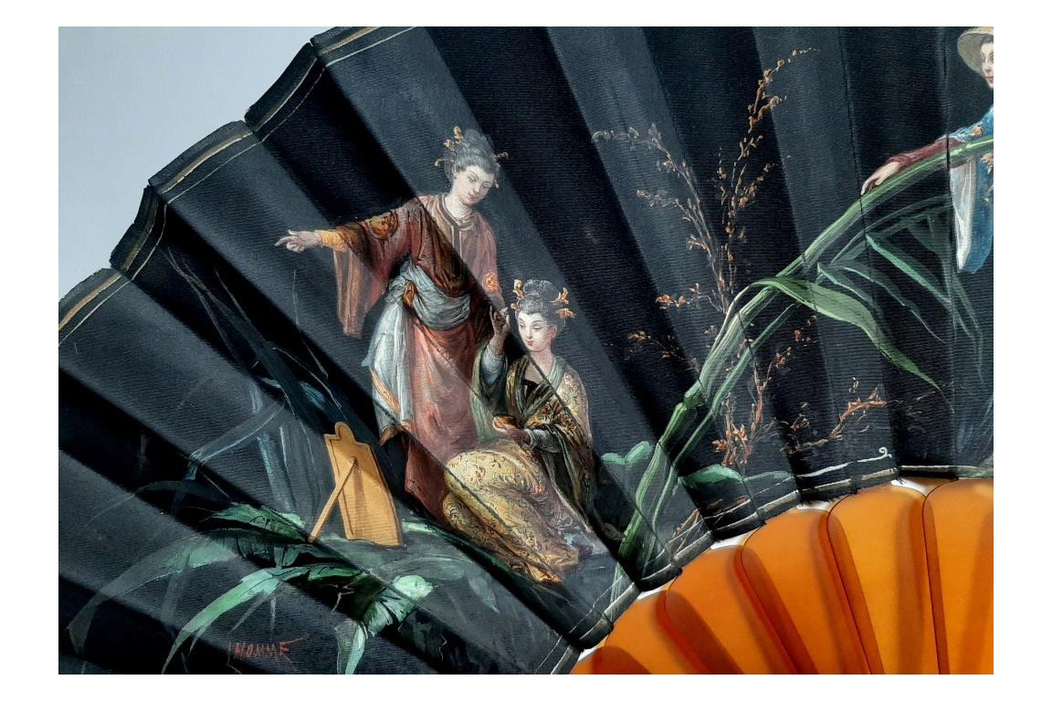 Japonaiserie, éventail de L'homme et Duvelleroy vers 1880