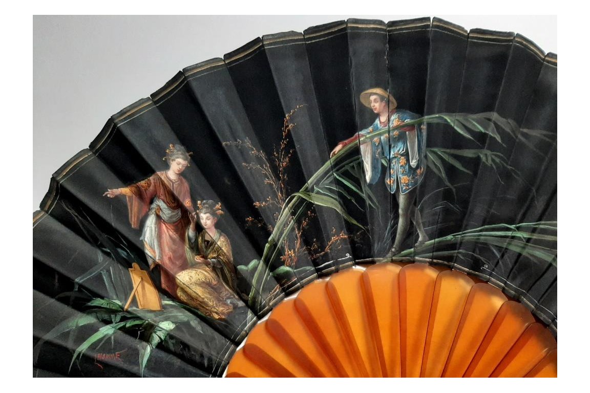 Japonaiserie, fan by Lhomme and Duvelleroy, circa 1880