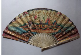 La cueillette chinoise, éventail vers 1800-10