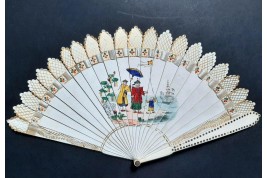 The kite, dance card fan, circa 1820-30