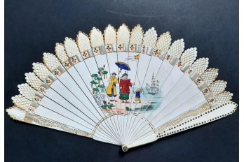 The kite, dance card fan, circa 1820-30