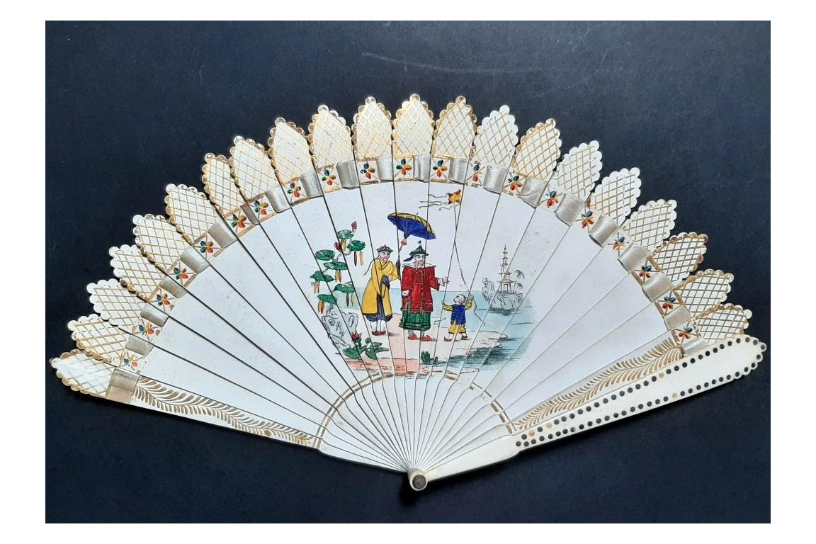 The kite, dance card fan, circa 1820-30