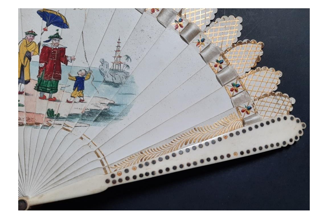 The kite, dance card fan, circa 1820-30